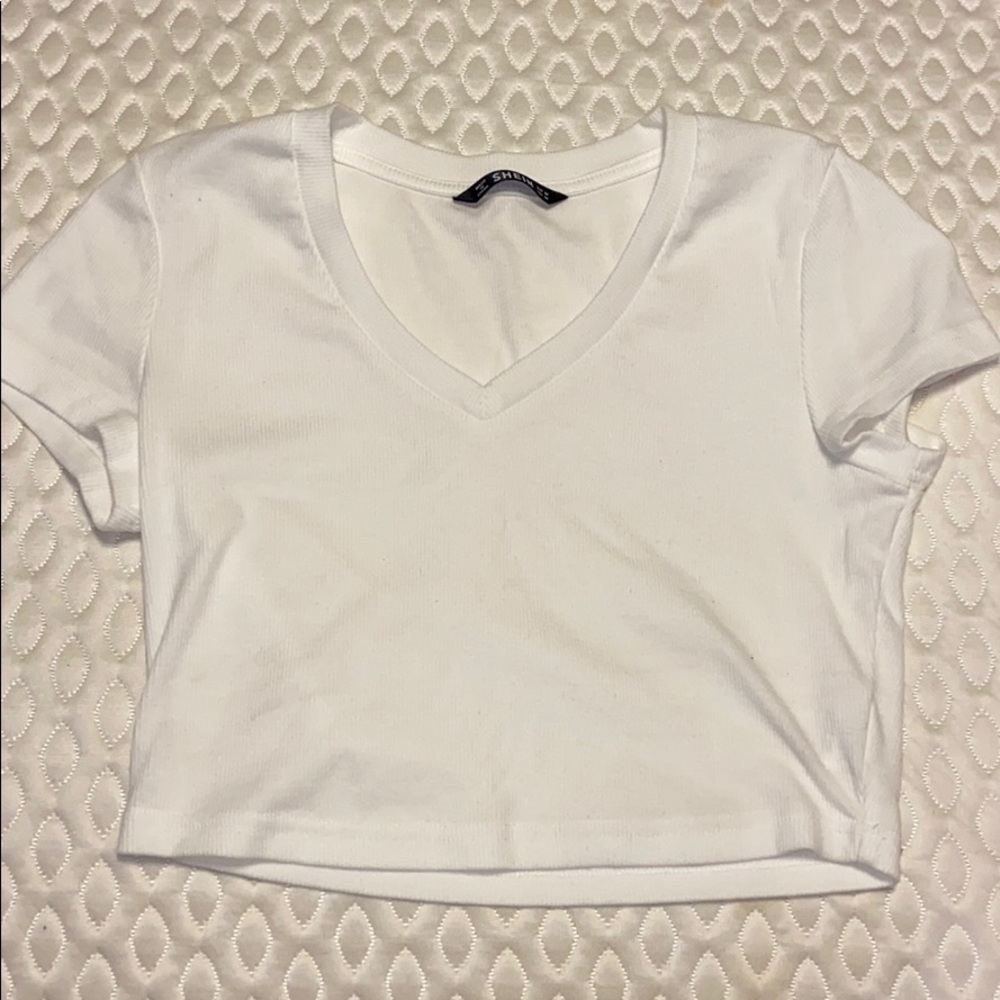 shein white cropped top
